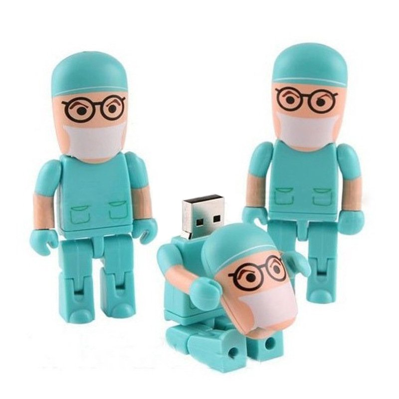 Cartoon robot USB stick, nurse USB drive, customized doctor USB flash drive