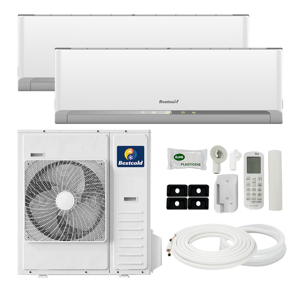 Bestcold 9000-42000 BTU Multi Dual Zone Wall Mounted Mini Split Air Conditioner, Heat Pump Split Home Air Conditioner