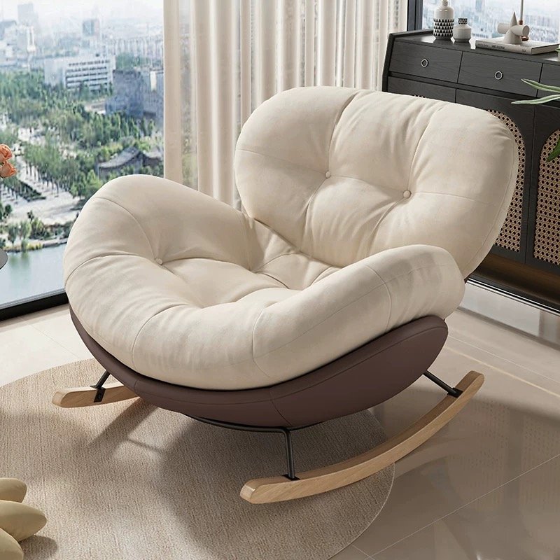 Modern luxury living room chairs, rocking chairs, lounge chairs, leisure sofas, single lazy person soft cushions, adult indoor bedrooms, relaxing furniture